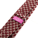 Red And White Houndstooth Silk Tie 8cm