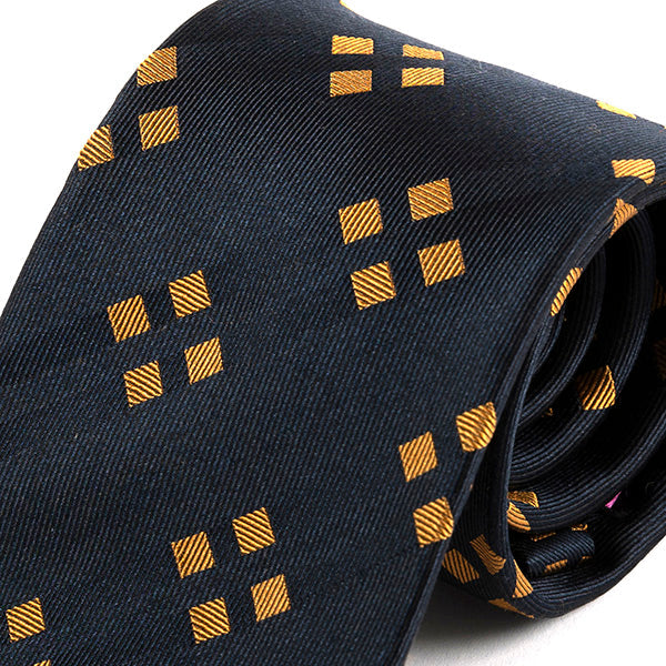 Yuri Navy Blue Cubed Silk Tie 8cm - Tie Doctor  