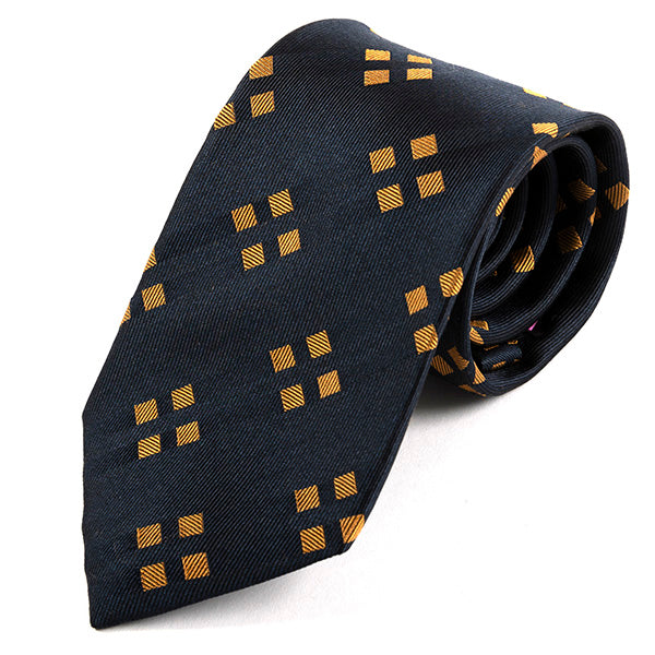 Yuri Navy Blue Cubed Silk Tie 8cm - Tie Doctor  