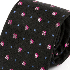 Black Dollis Floral Silk Tie 8.5cm - Tie Doctor  