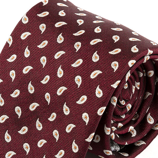 Adric Burgundy Red Paisley Silk Tie 8cm - Tie Doctor  