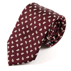 Adric Burgundy Red Paisley Silk Tie 8cm - Tie Doctor  