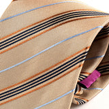 Brown Regi Striped Silk Tie 8cm