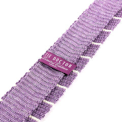 Light Purple Marl Striped Silk Knitted Tie 6.5cm - Tie Doctor  