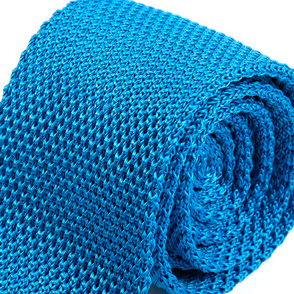 Ocean Blue Silk Knitted Tie 5.5cm - Tie Doctor  