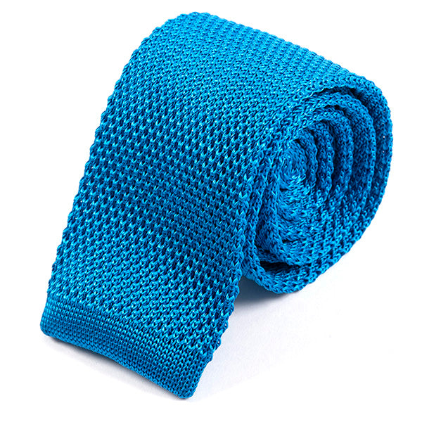 Ocean Blue Silk Knitted Tie 5.5cm - Tie Doctor  