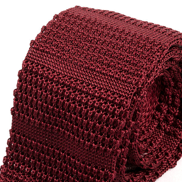 Curtis Red Striped Silk Knitted Tie 6cm - Tie Doctor  