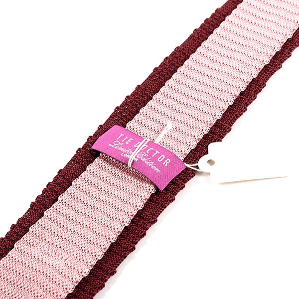 Curtis Red Striped Silk Knitted Tie 6cm - Tie Doctor  