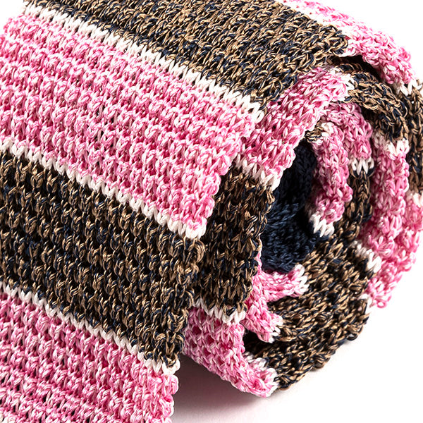 Pink And Brown Cali Silk Knitted Tie, One of One - Tie Doctor  