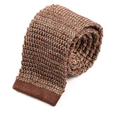 Dark Brown Marl Tipped Silk Knitted Tie 6cm