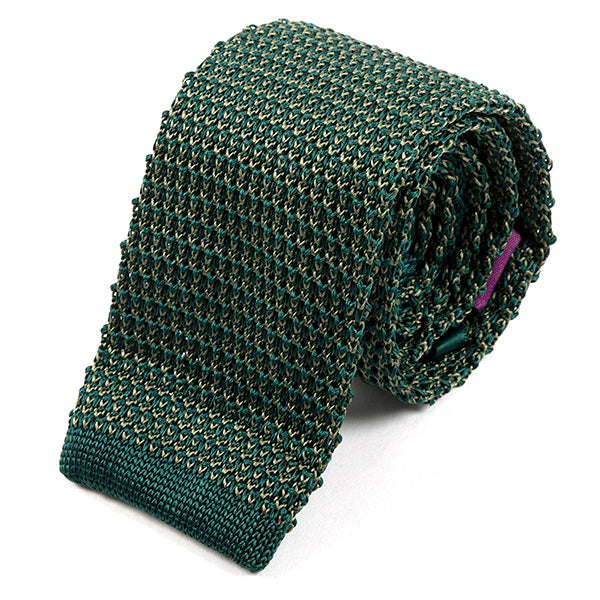 Green Fusion Silk Knitted Tie 6cm - Tie Doctor  