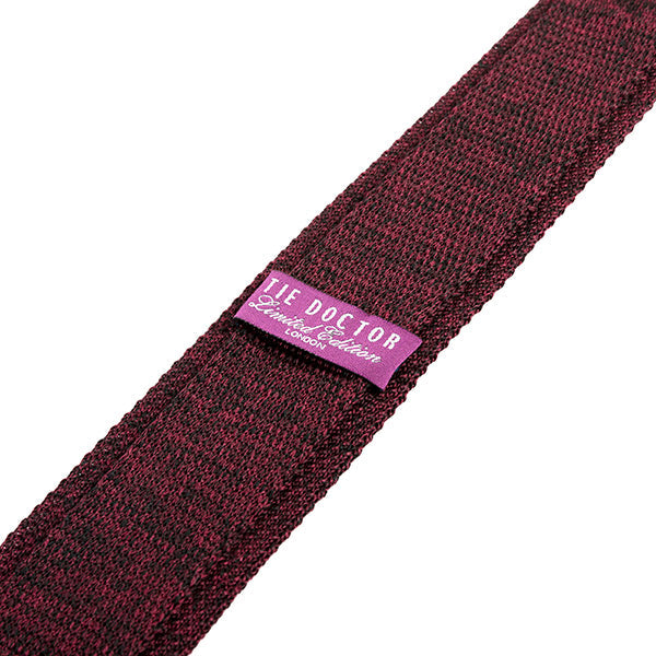 Dark Red Marl Silk Knitted Tie 6cm, One of One - Tie Doctor  