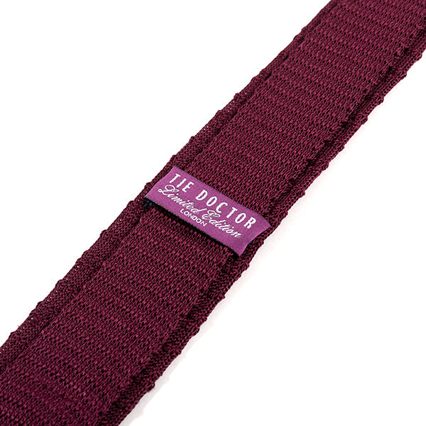 Curtis Red-Wine Silk Knitted Tie 6cm