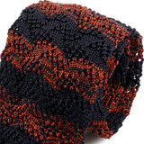 Alera Orange & Blue Striped Silk Knitted Tie 6.5cm