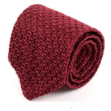 Tiwa Red Pointed Silk Knitted Tie 7cm, One of One