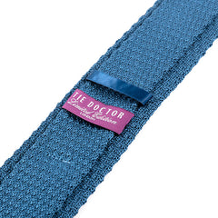Blue Raised Pointed Silk Knitted Tie 7cm - Tie Doctor  