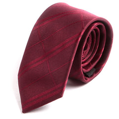 Ruby Red Check Slim Tie - Tie Doctor  
