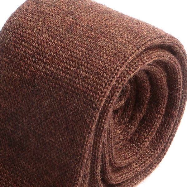 Brown Pointed Wool Knitted Tie 5.5cm