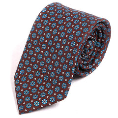 Rocco Brown Mini Medallion Motif Tie - Tie Doctor  