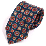 Soft Blue & Red Mac-Inspired IMS Medallion Tie