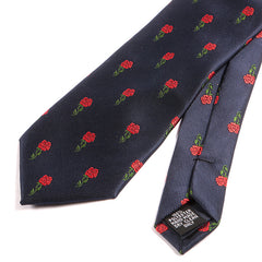 Blue Gentleman Rose Flower Pattern 7cm Ply Tie - Tie Doctor  