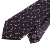 Navy Blue Candy Cane Pattern 7.5cm Ply Tie