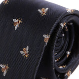 Navy Blue Bumblebee Pattern Tie 7.5cm