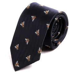 Navy Blue Bumblebee Pattern Tie 7.5cm - Tie Doctor  