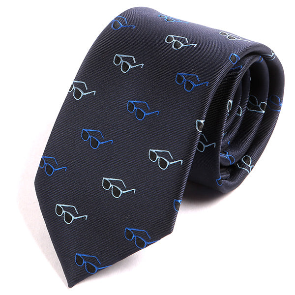 Blue Glasses Print Tie