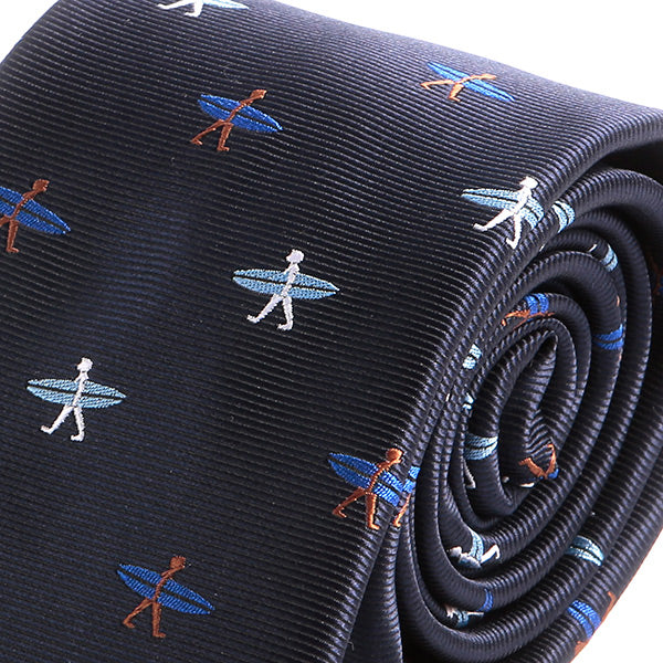 Navy Blue Surfer Tie 7.5cm - Tie Doctor  