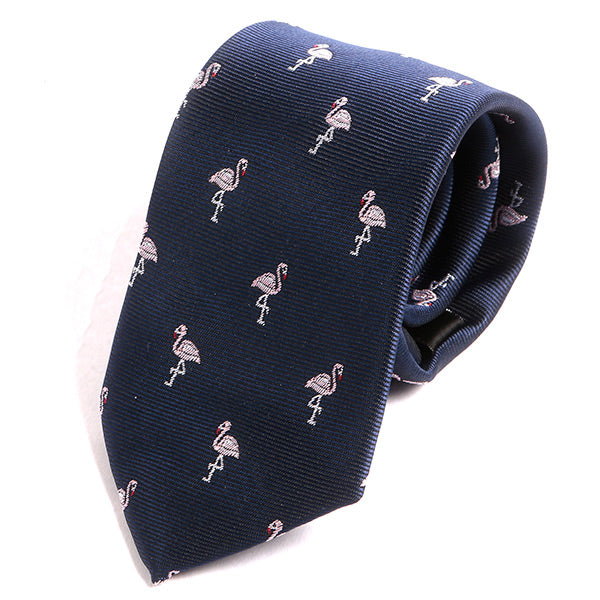 Navy Blue Flamingo Tie 7.5cm - Tie Doctor  
