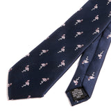 Navy Blue Flamingo Tie 7.5cm