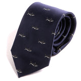 Navy Blue Tie with Shark Pattern