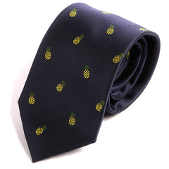 Blue Pineapple Pattern 7cm Ply Tie - Tie Doctor  