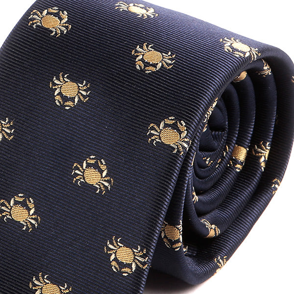 Blue Crab Print Tie
