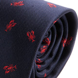 Navy Blue Lobster Print Tie