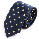 Navy Blue Tie with Yellow Polka Dots
