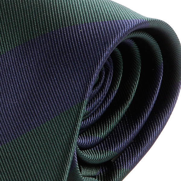 Navy Blue & Green Thick Stripe Tie