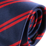 Blue & Red 7cm Ply Striped Tie