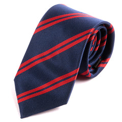 Blue & Red 7cm Ply Striped Tie - Tie Doctor  