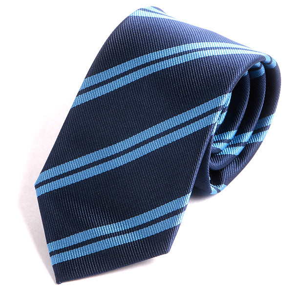 Blue Double Stripe 7.5cm Ply Tie
