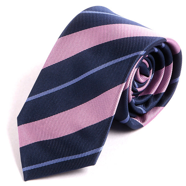 Pink & Blue 7.5cm Ply Stripe Tie - Tie Doctor  