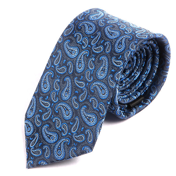 Blue Mini Paisley Print Tie