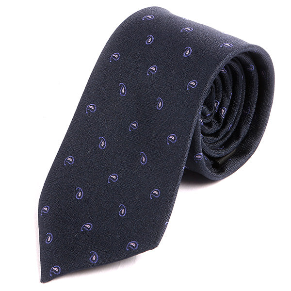 Blue And Purple Hue Mini Paisley Tie 7.5cm - Tie Doctor  
