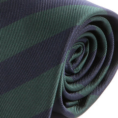Navy Blue & Green Slim Stripe Tie - Tie Doctor  