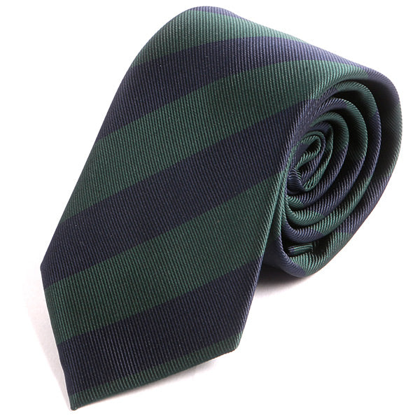 Navy Blue & Green Slim Stripe Tie - Tie Doctor  
