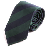 Navy Blue & Green Slim Stripe Tie