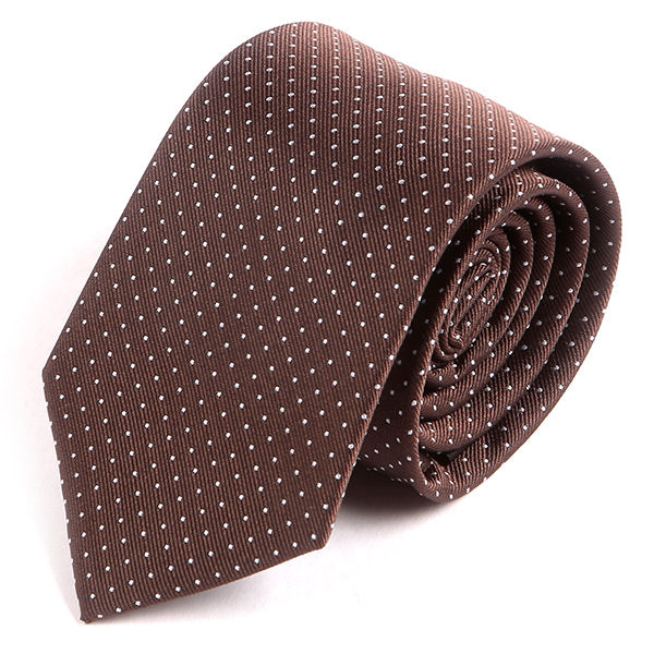 Subtle Brown Mini Dots 7.5cm Ply Tie - Tie Doctor  