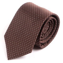 Subtle Brown Mini Dots 7.5cm Ply Tie - Tie Doctor  