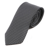 Black & White Micro Circles Silk Necktie - Handmade Silk Wool And Knitted Ties by Tie Doctor